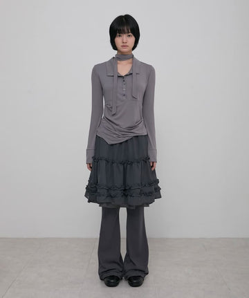 3-Layered Ruffle Skirt Pants